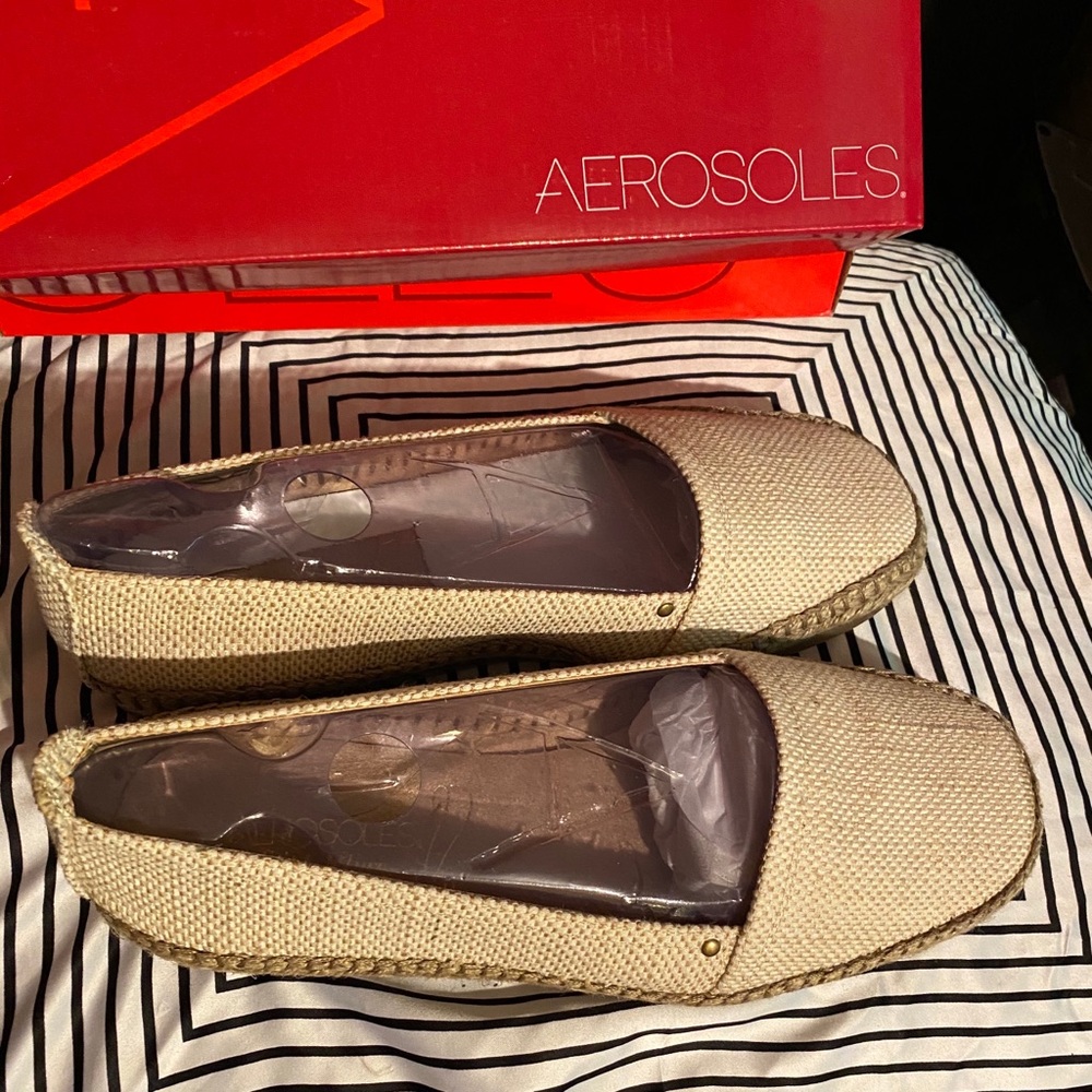 Aerosoles solitaire espadrille linen flats 8.5 NWT